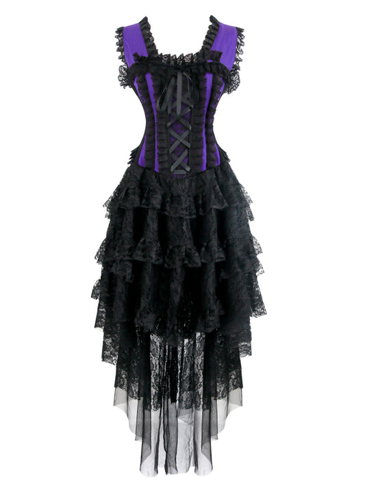 kimring corset dress Amazon.com: Kimring Women's Victorian Steampunk Overbust Corset Bustier Top with Off Shoulder Long Sleeves Black Small: Clothing, Shoes & Jewelry