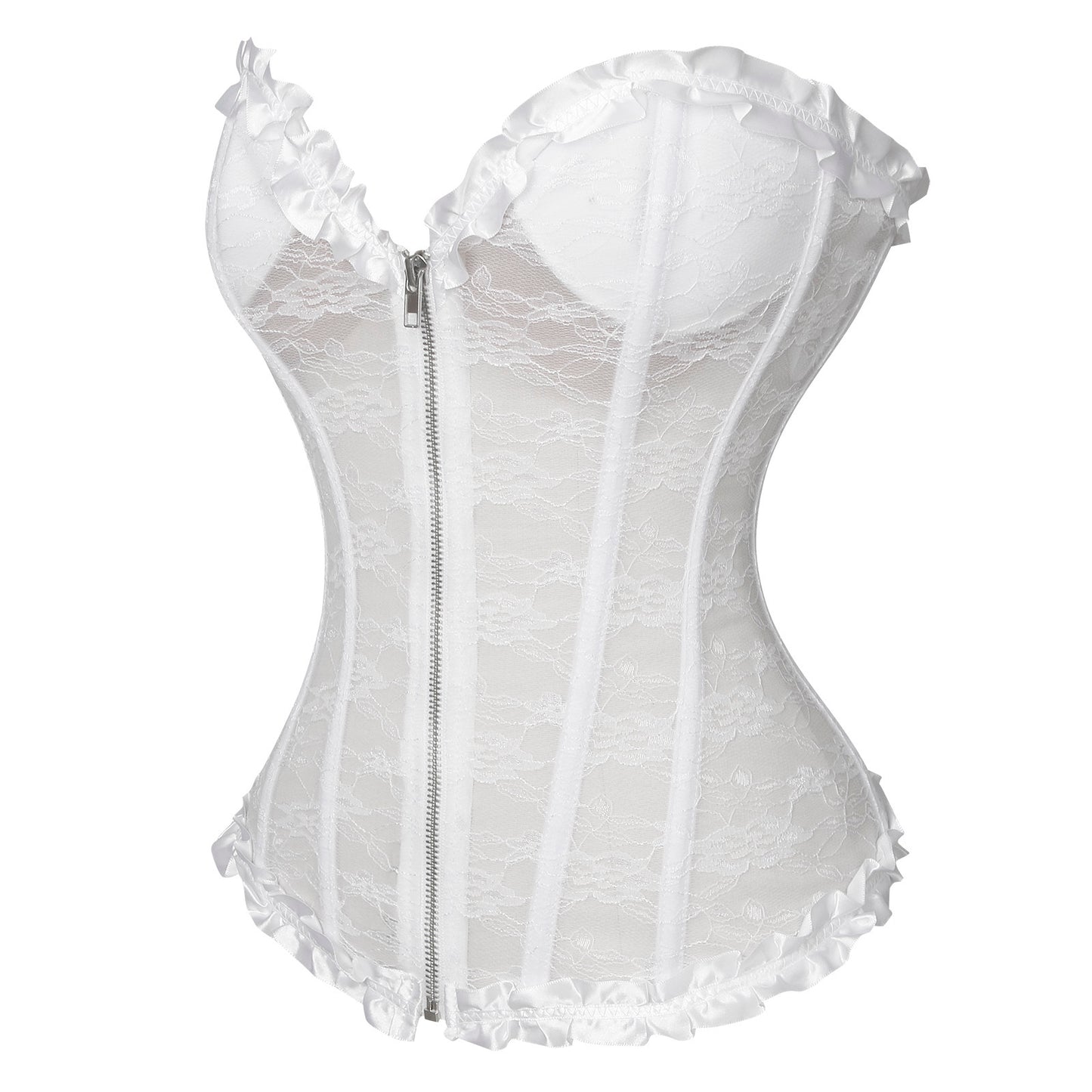 Burlesque Vintage Sweetheart Padded Push Up Waist Trainer Corset Lingerie Top Side View